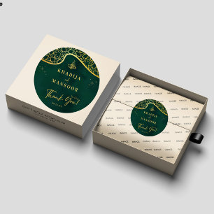 Royal Emerald Green Gold Glitter Wedding Bedankt Ronde Sticker