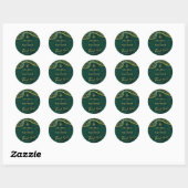 Royal Emerald Green Gold Glitter Wedding Bedankt Ronde Sticker (Vel)