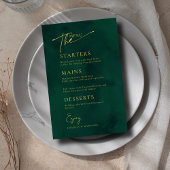 Royal Emerald Green Gold Islamitisch Wedding Menu 