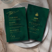 Royal Emerald Green Gold Islamitisch Wedding Menu 