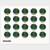 Royal Emerald Green Gold Islamitische bruiloft Dan Ronde Sticker (Vel)
