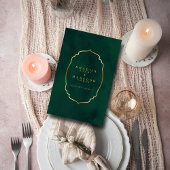 Royal Emerald Green Gold Lijst Wedding Menu Kaart
