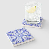 Royal en Mid Blue Fractal Stenen Onderzetter (Zijkant)