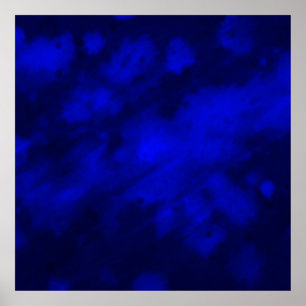 Royal en Navy Blue Streaks & Splashes Poster