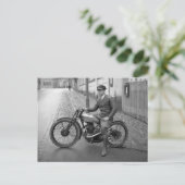 Royal Enfield 1930: Motorcycle  B&W foto Briefkaart (Staand voorkant)