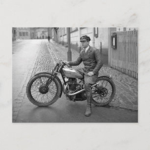 Royal Enfield 1930: Motorcycle  B&W foto Briefkaart