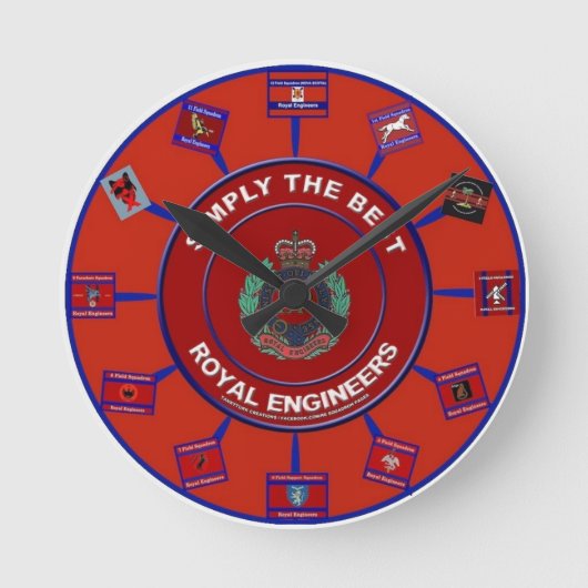 ROYAL ENGINEER CLOCK RONDE KLOK (Voorkant)