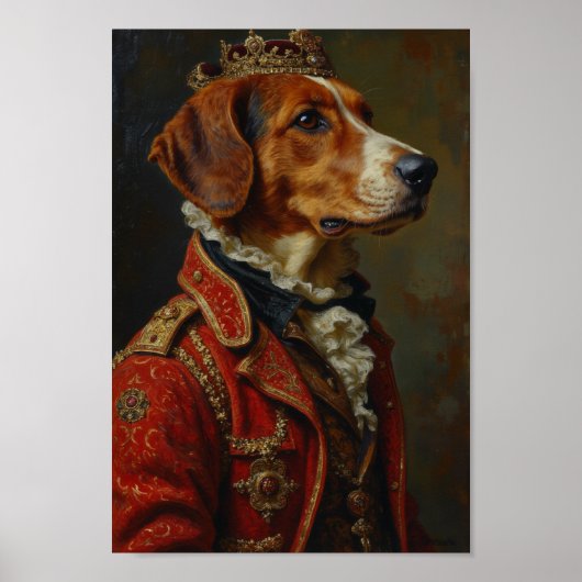 Royal English Foxhound Portrait Poster (Voorkant)