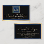 Royal Event Wedding Golden Crown Lijst Black Navy Visitekaartje (Voorkant / Achterkant)