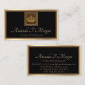 Royal Event Wedding Golden Crown Lijst Black VIP Visitekaartje (Voorkant / Achterkant)