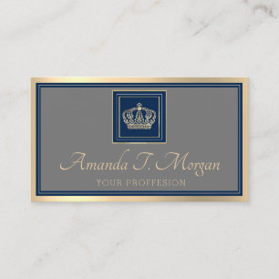 Royal Event Wedding Golden Crown Lijst Gray Navy Visitekaartje