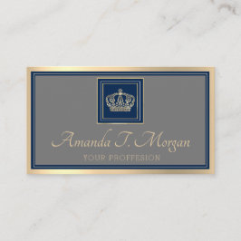 Royal Event Wedding Golden Crown Lijst Gray Navy Visitekaartje