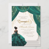 Royal Fairytale Green Modern Quinceanera Kaart (Voorkant)