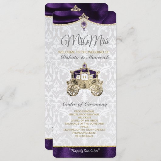 Royal Fairytale IWedding Programme Kaart (Voorkant / Achterkant)