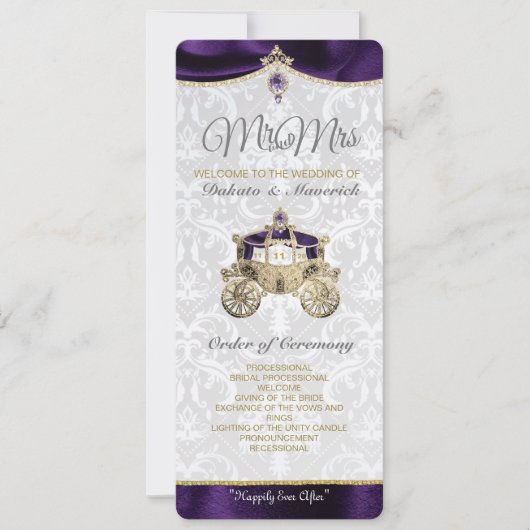 Royal Fairytale IWedding Programme Kaart (Voorkant)