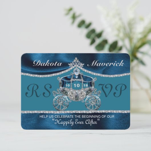 Royal Fairytale RSVP Kaart (Staand voorkant)