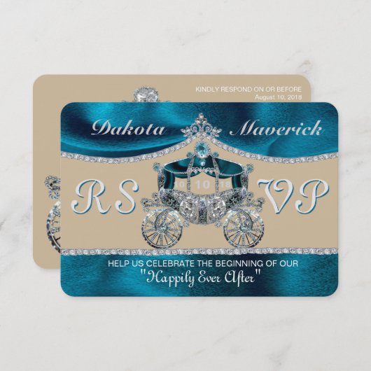 Royal Fairytale RSVP Kaart (Voorkant / Achterkant)