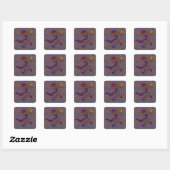 Royal Fancy middeleeuwse leeuw collage Vierkante Sticker (Vel)