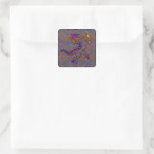 Royal Fancy middeleeuwse leeuw collage Vierkante Sticker (Tas)