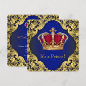 Royal Fancy Prince Baby shower Kaart (Voorkant / Achterkant)