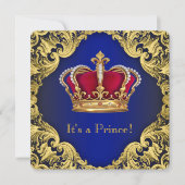 Royal Fancy Prince Baby shower Kaart (Voorkant)