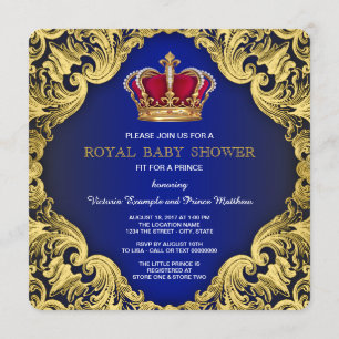 Royal Fancy Prince Baby shower Kaart