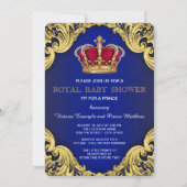 Royal Fancy Prince Baby shower Kaart (Achterkant)