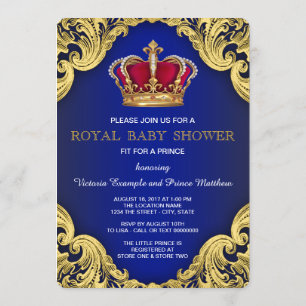 Royal Fancy Prince Baby shower Kaart