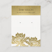 ROYAL FAUX GOLD LOTUS FLOWER EARRING DISPLAY VISITEKAARTJE (Voorkant)