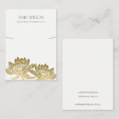 ROYAL FAUX GOLD LOTUS FLOWER KETTING DISPLAY VISITEKAARTJE (Voorkant / Achterkant)