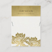 ROYAL FAUX GOLD LOTUS FLOWER KETTING DISPLAY VISITEKAARTJE (Voorkant)