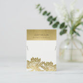 ROYAL FAUX GOLD LOTUS FLOWER KETTING DISPLAY VISITEKAARTJE (Staand voorkant)