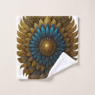 Royal Feather | Black & Gold Egyptian Bath Towel Washandje