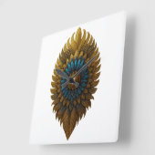 Royal Feather | Black & Gold Egyptian Wall Clock Vierkante Klok (Hoek)
