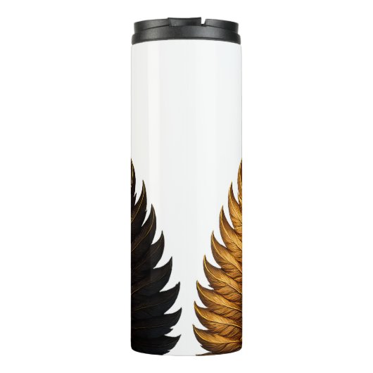 Royal Feather | Black & Gold   Thermosbeker (Achterkant)