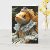 Royal Fish Folded Wenskaart Kaart (Gele Bloem)