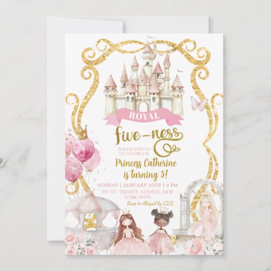 Royal Fiveness een prinses verjaardag Kaart (Voorkant)