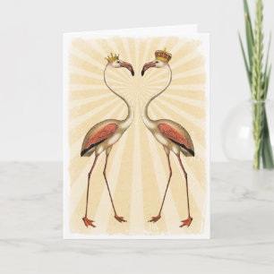 Royal Flamingo's in de liefde Kaart