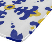 Royal Fleur Bold Blue and Gold Botanical Snijplank (Hoek)
