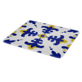 Royal Fleur Bold Blue and Gold Botanical Snijplank (Hoek)