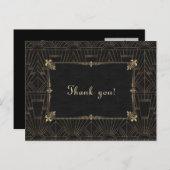 Royal Fleur-de-Lis Art Deco 1920 Wedding Hartelijk Briefkaart (Voorkant / Achterkant)