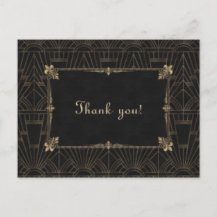 Royal Fleur-de-Lis Art Deco 1920 Wedding Hartelijk Briefkaart