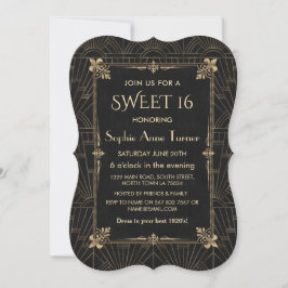 Royal Fleur-de-Lis Art Deco 1920s SWEET 16 Kaart