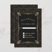 Royal Fleur-de-Lis Art Deco 1920s Trouw RSVP (Voorkant / Achterkant)