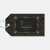 Royal Fleur-de-Lis Art Deco 1920s Wedding Cadeaulabel (Achterkant Horizontaal)