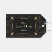 Royal Fleur-de-Lis Art Deco 1920s Wedding Cadeaulabel (Voorkant (Horizontaal))