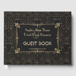 Royal Fleur-de-Lis Art Deco 1920s Wedding Gastenboek