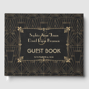 Royal Fleur-de-Lis Art Deco 1920s Wedding Gastenboek