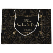 Royal Fleur-de-Lis Art Deco 1920s Wedding Groot Cadeauzakje (Voorkant)