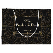 Royal Fleur-de-Lis Art Deco 1920s Wedding Groot Cadeauzakje (Achterkant)